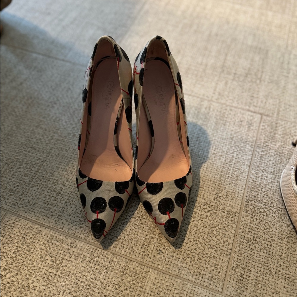 Elegant Black and White Polka Dot Heels